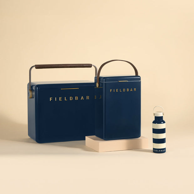 cooler box set & bottle / sea boat blue