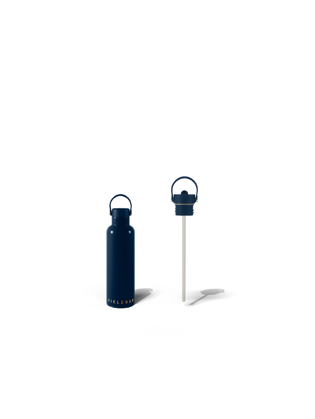 Field Bottle Sip Lid & Metal Straw / Sea Boat Blue
