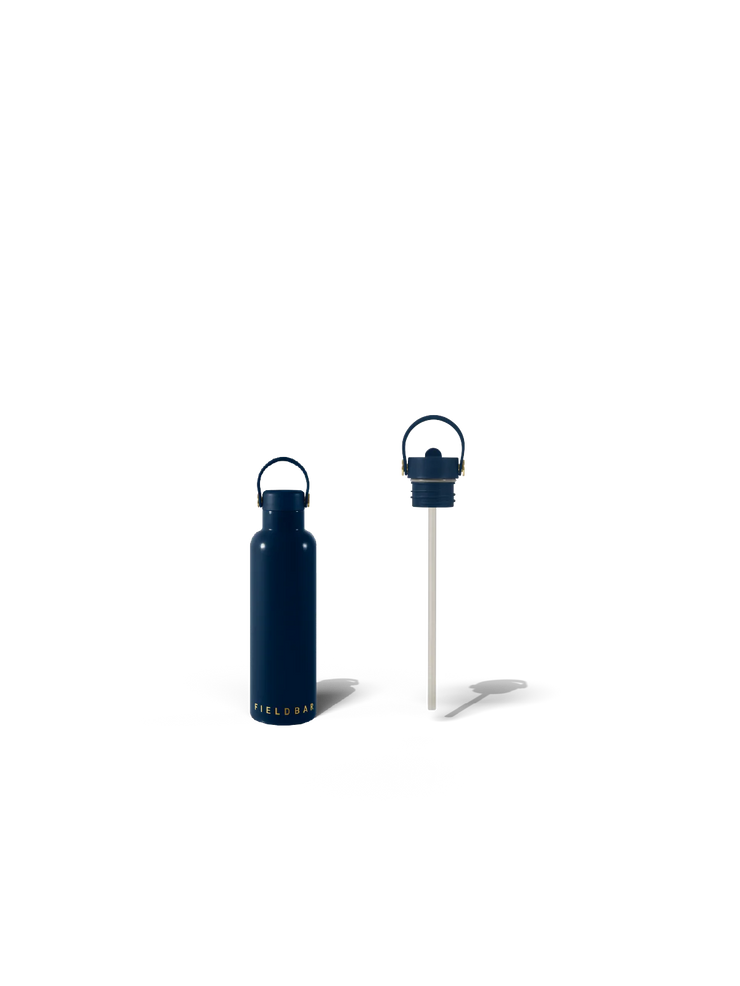 Field Bottle Sip Lid & Metal Straw / Sea Boat Blue