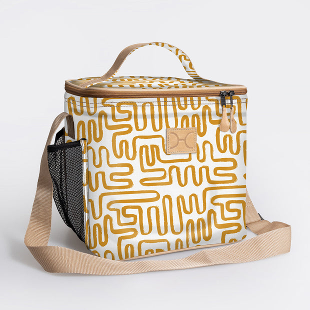Lunch Box Cooler Laminated Fabric Hard Plastic Inner