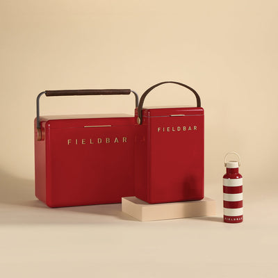 cooler box set & bottle / lobster red