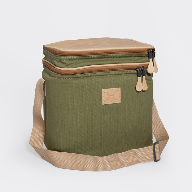 Big Lunch Box Canvas & Leather Hard Plastic Inner
