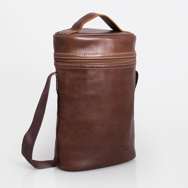 Wine Cooler Double Carry Bag Leather (RTS)