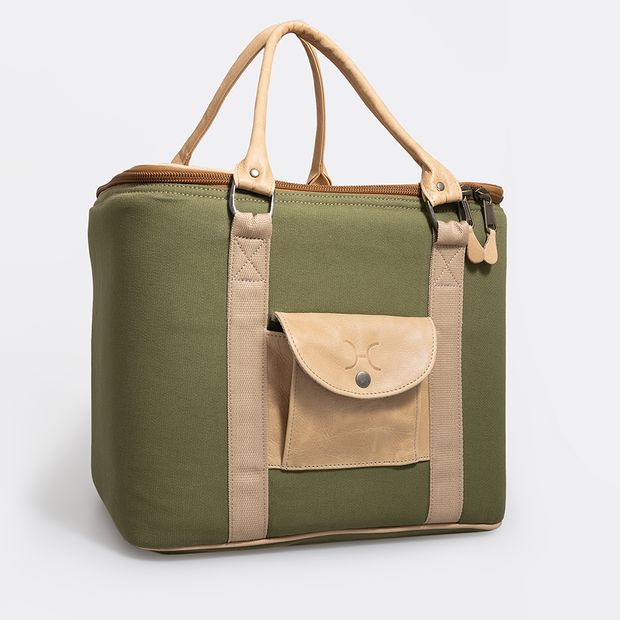 25L Box Cooler Wax Canvas & Leather Hard Plastic Inner